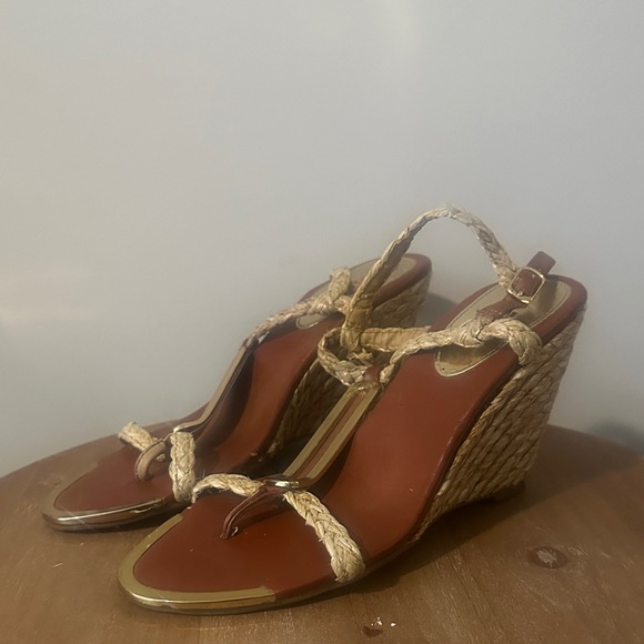 MIA Tan and Brown Wedge Sandals - Picture 1 of 7